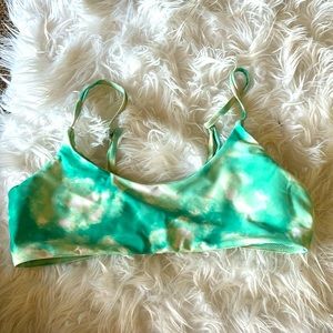 SHEIN green/white tie dye bikini top.